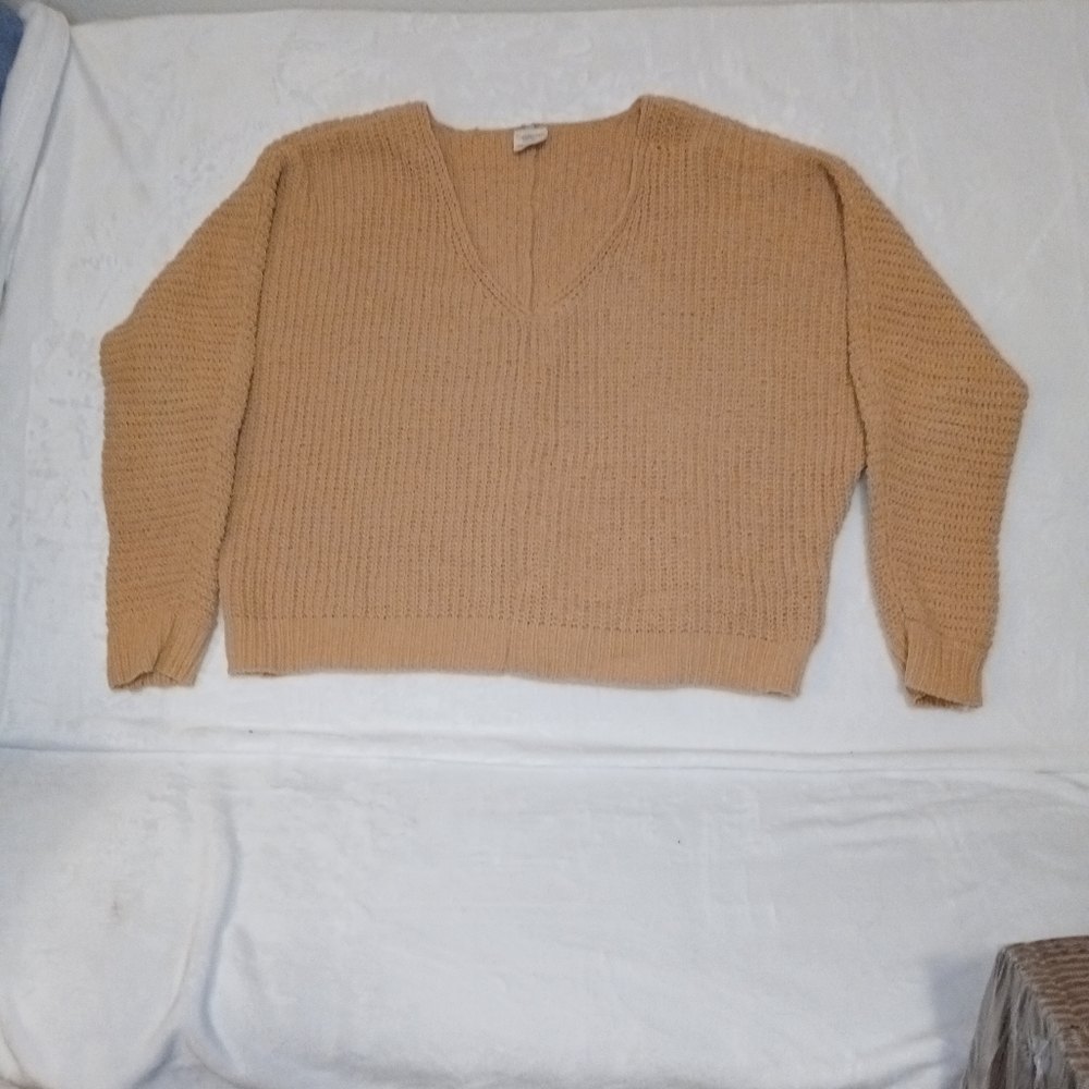 Essentials by Full Tilt Chunky Knit Sweater Women's Size M Mustard Boho Grunge